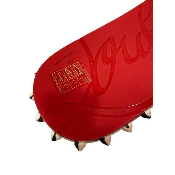 Christian Louboutin Super Loubi Flip Flop Animal Print Cheetah 35 Gigi - Picture 5 of 6